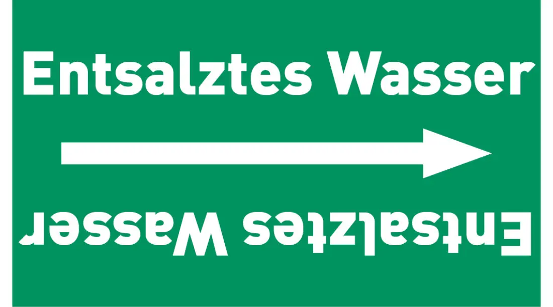 Kennzeichnungsband Entsalztes Wasser grün/weiß ab Ø 50 mm 33 m/Rolle