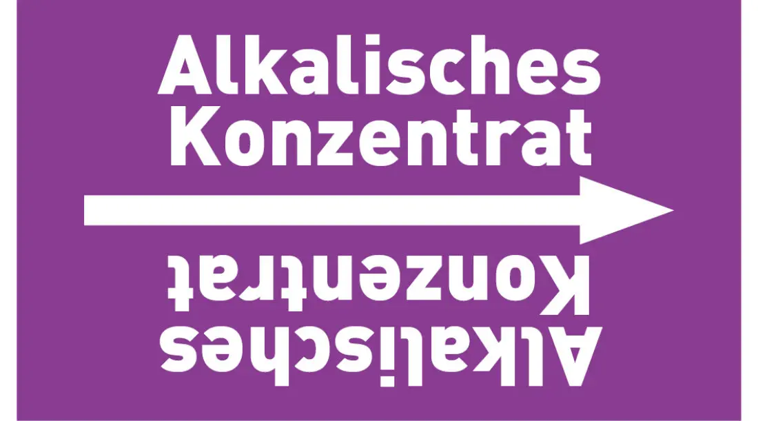 Kennzeichnungsband Alkalisches Konzentrat violett/weiß ab Ø 50 mm 33 m/Rolle