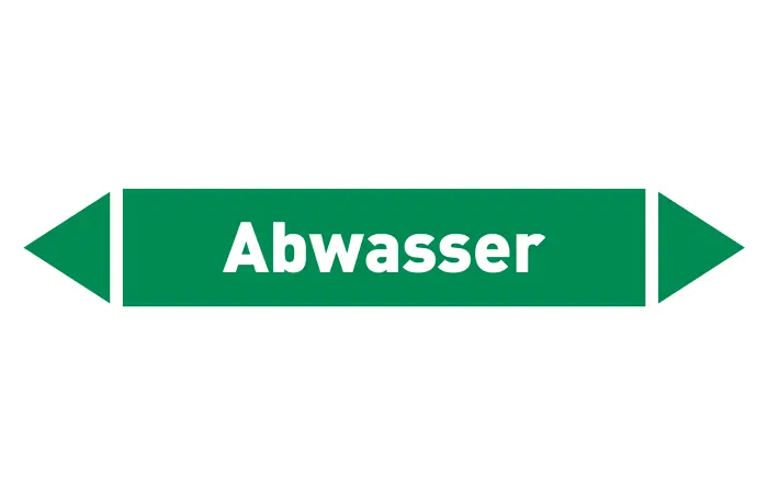 Pfeil Abwasser grün/weiß 215x40 mm