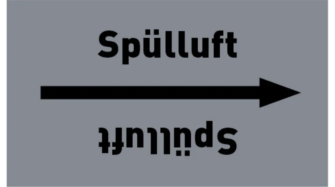 Kennzeichnungsband Spülluft grau/schwarz bis Ø 50 mm 33 m/Rolle