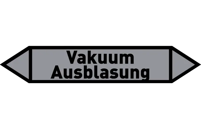 Pfeil Vakuum Ausblasung grau/schwarz 215x40 mm