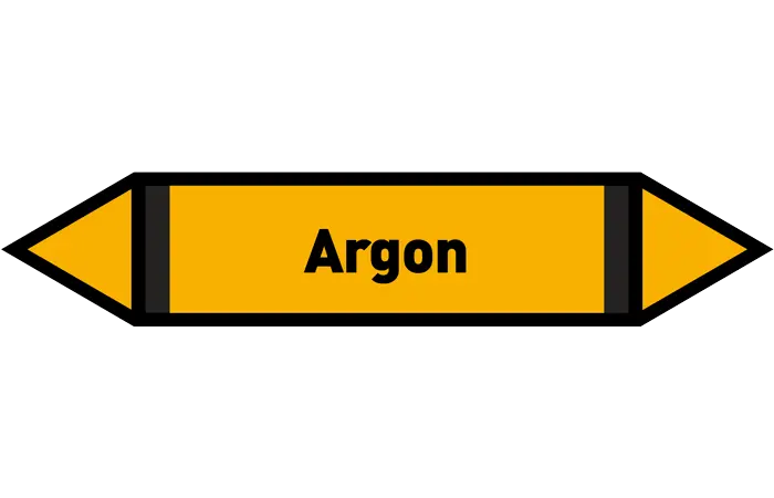 Pfeil Argon gelb/schwarz 125x25 mm