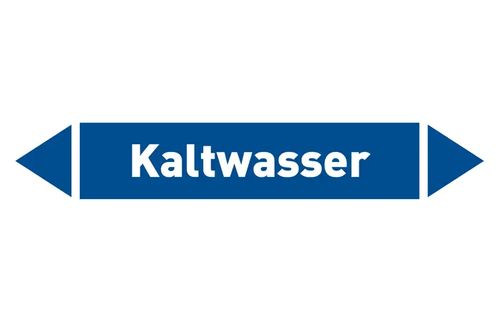 Pfeil Kaltwasser blau/weiß 215x40 mm