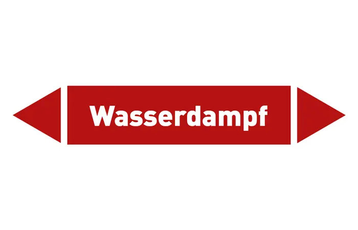 Pfeil Wasserdampf rot/weiß 125x25 mm