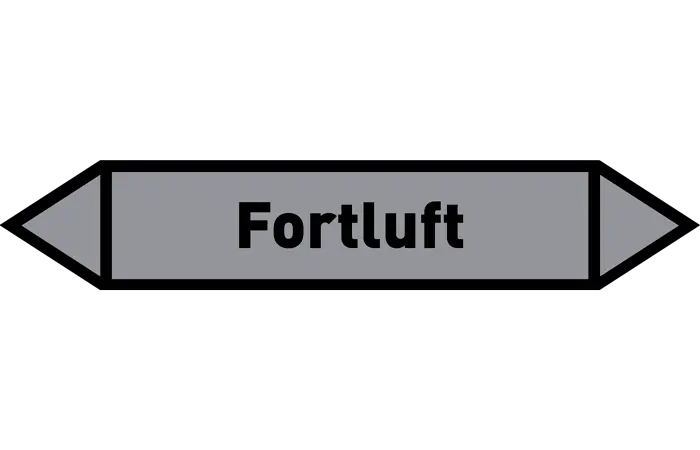 Pfeil Fortluft grau/schwarz 215x40 mm