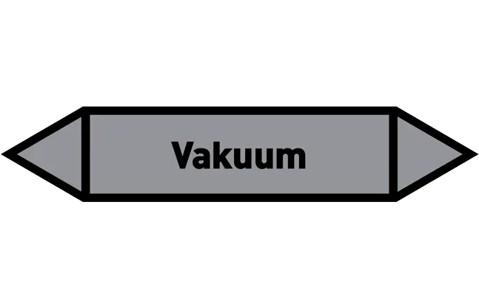 Pfeil Vakuum grau/schwarz 125x25 mm