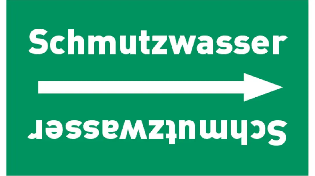 Kennzeichnungsband Schmutzwasser grün/weiß, bis Ø 50 mm 33 m/Rolle