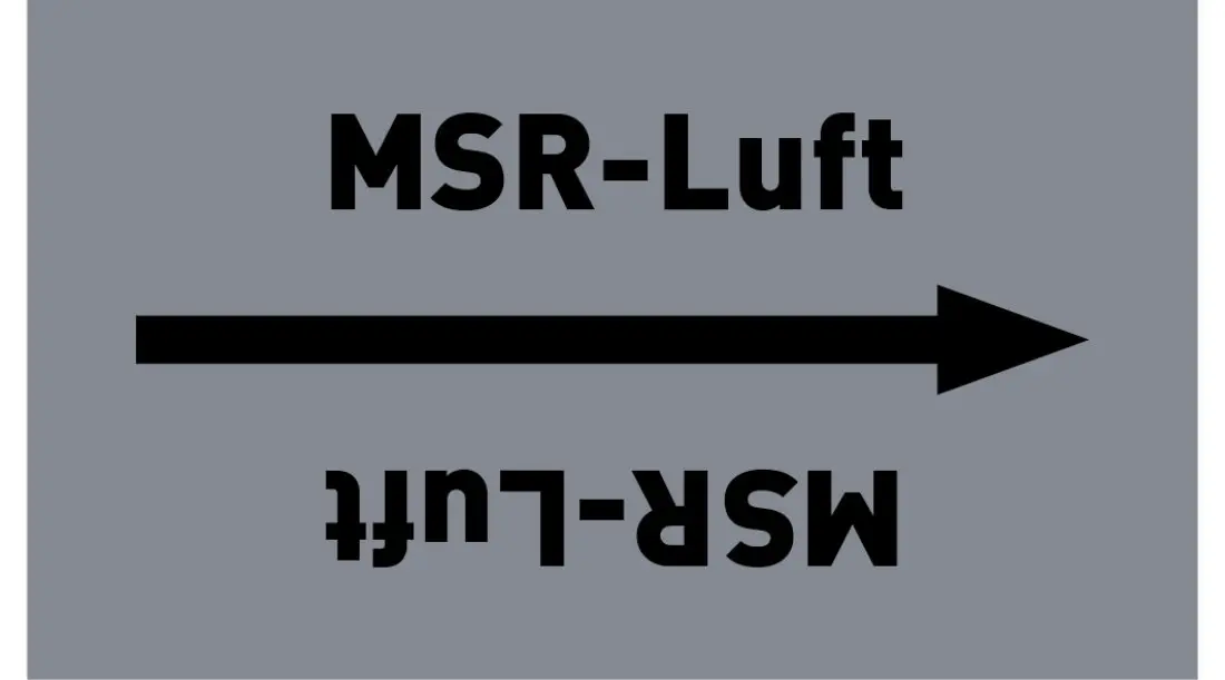 Kennzeichnungsband MSR-Luft grau/schwarz ab Ø 50 mm 33 m/Rolle