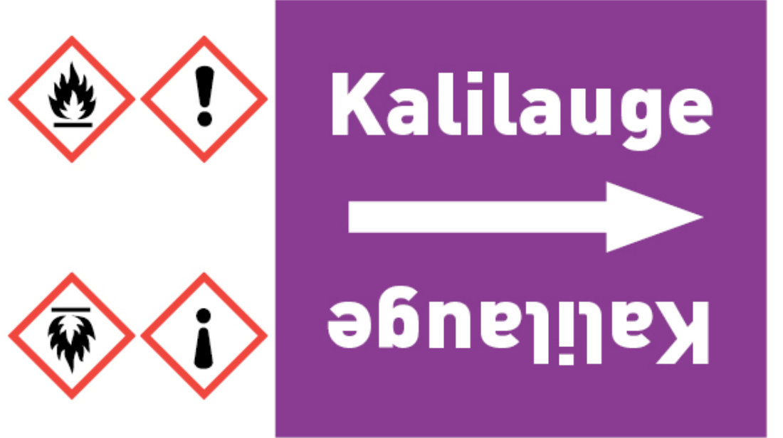 Kennzeichnungsband Kalilauge violett/weiß bis Ø 50 mm 33 m/Rolle
