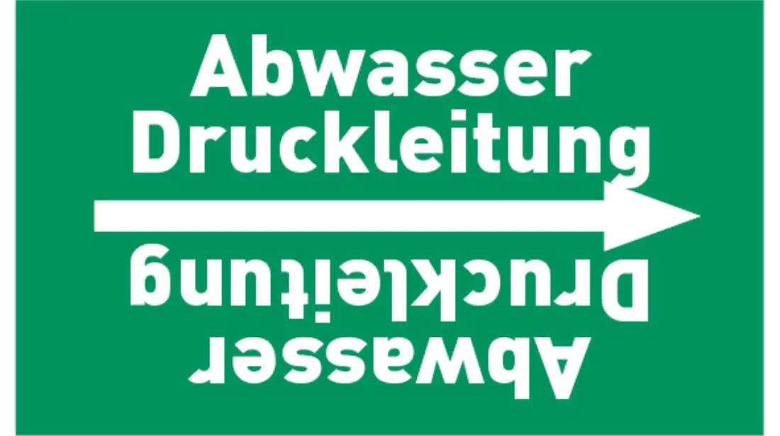 Kennzeichnungsband Abwasser Druckleitung grün/weiß bis Ø 50 mm 33 m/Rolle