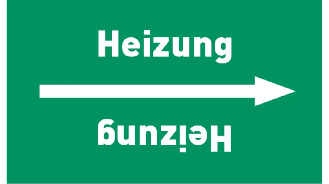 Kennzeichnungsband Heizung grün/weiß, bis Ø 50 mm 33 m/Rolle