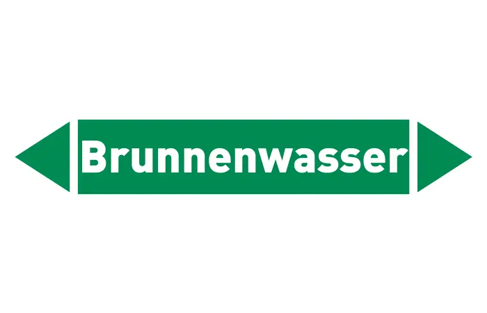 Pfeil Brunnenwasser grün/weiß 215x40 mm