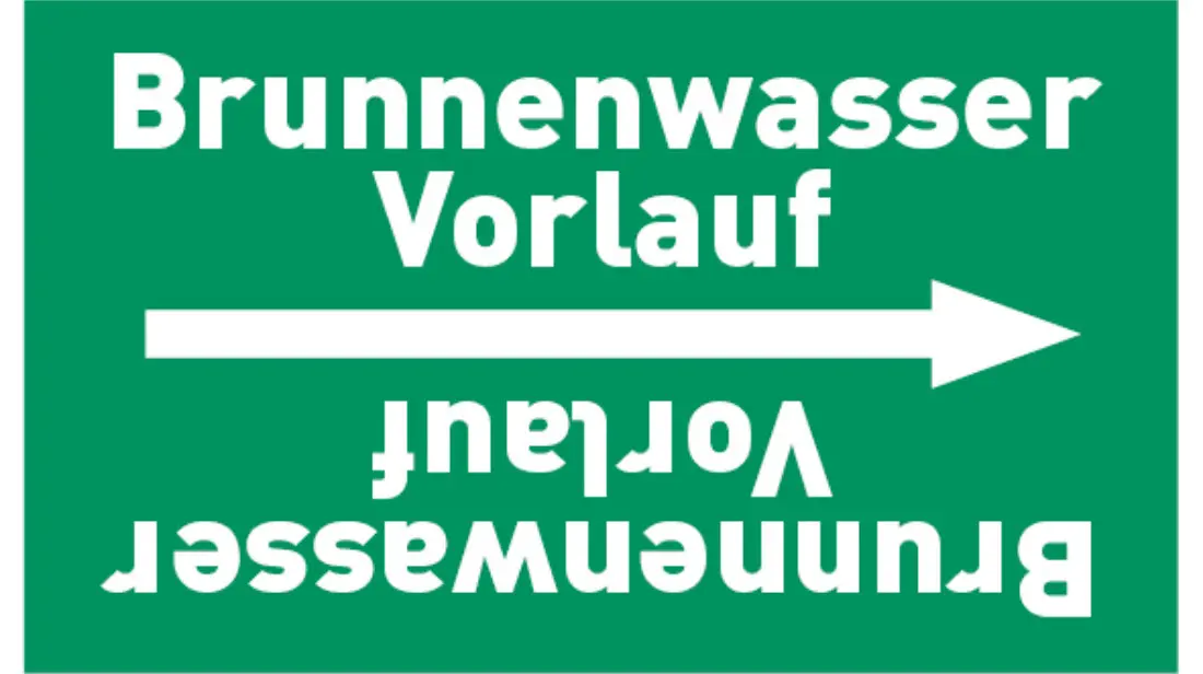 Kennzeichnungsband Brunnenwasser Vorlauf grün/weiß bis Ø 50 mm 33 m/Rolle