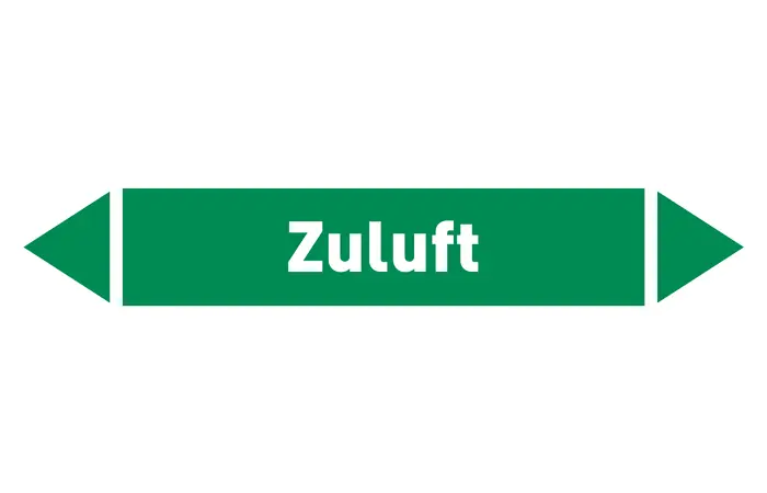 Pfeil Zuluft grün/weiß 215x40 mm