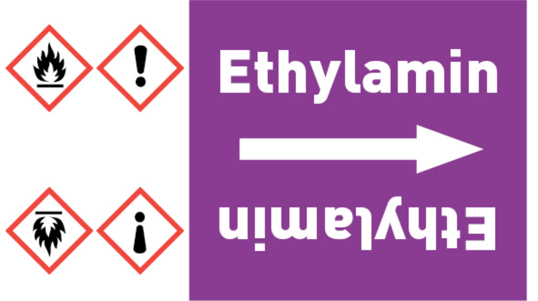 Kennzeichnungsband Ethylamin violett/weiß bis Ø 50 mm 33 m/Rolle