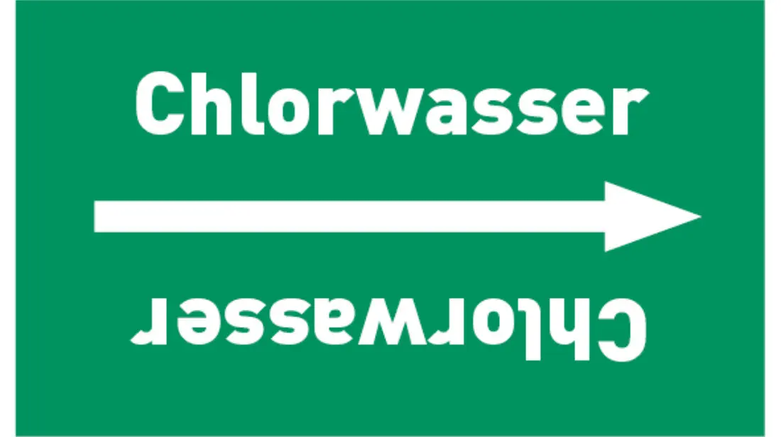 Kennzeichnungsband Chlorwasser grün/weiß bis Ø 50 mm 33 m/Rolle