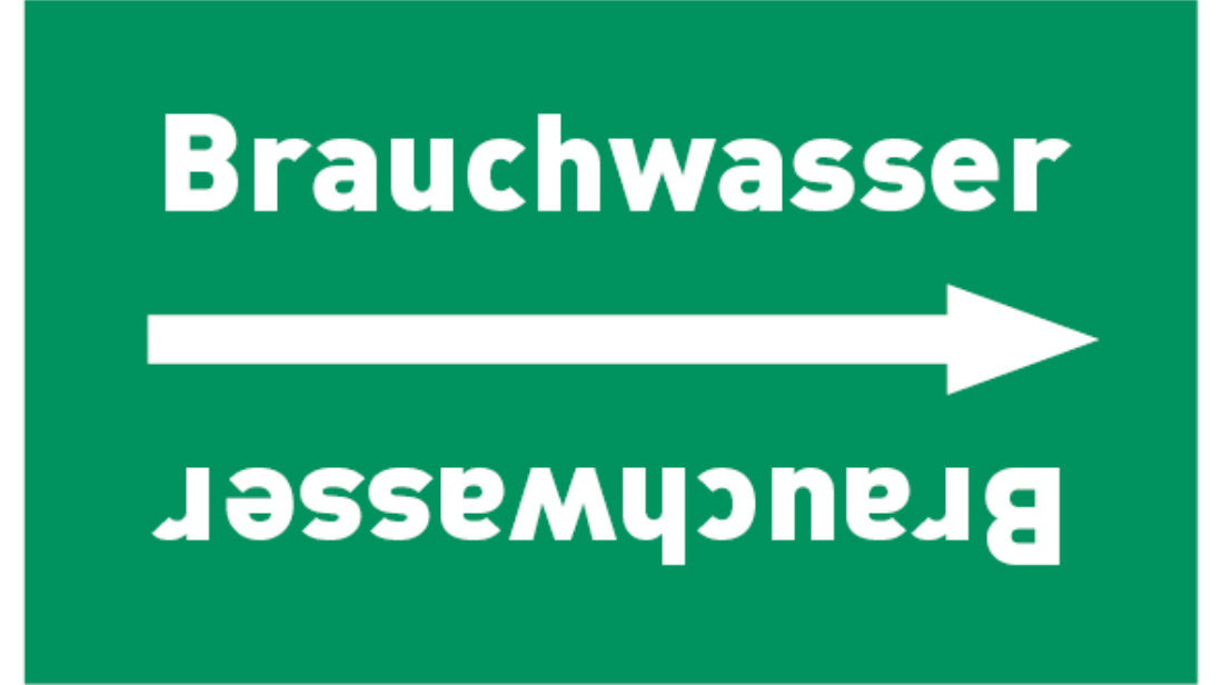 Kennzeichnungsband Brauchwasser grün/weiß, bis Ø 50 mm 33 m/Rolle