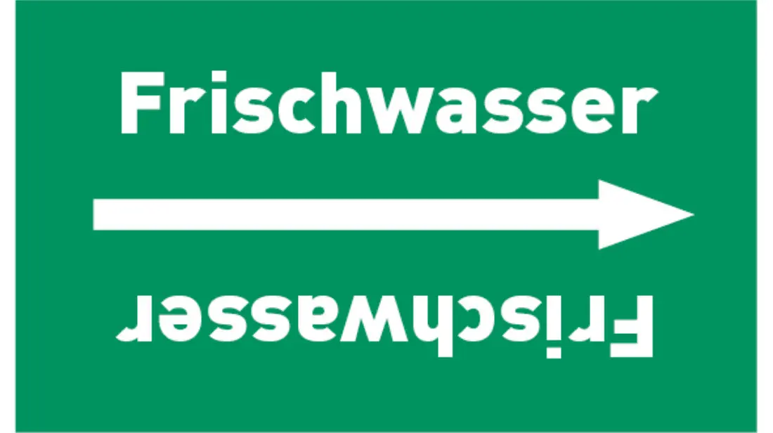 Kennzeichnungsband Frischwasser grün/weiß bis Ø 50 mm 33 m/Rolle