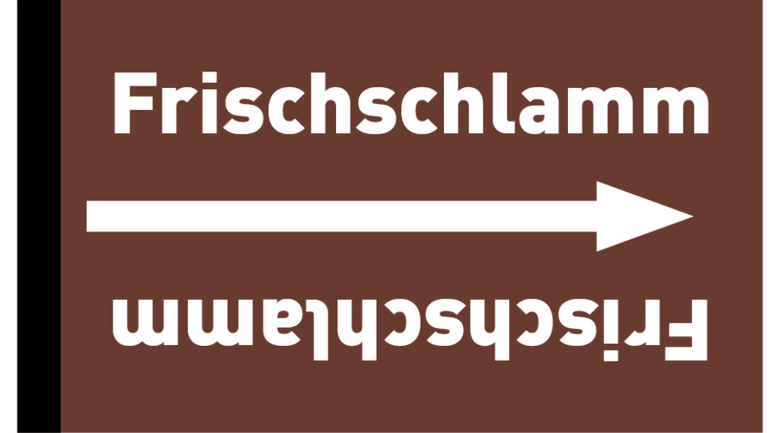 Kennzeichnungsband Frischschlamm braun/weiß ab Ø 50 mm 33 m/Rolle