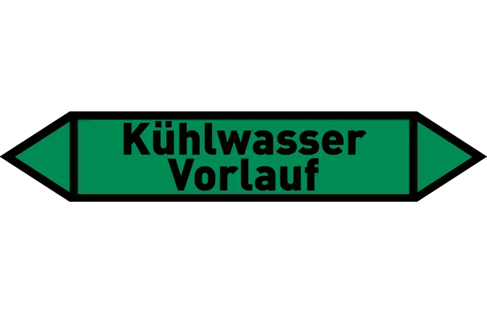 Pfeil Kühlwasser Vorlauf grün/schwarz 215x40 mm