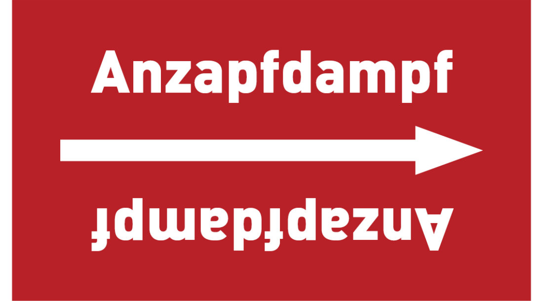 Kennzeichnungsband Anzapfdampf rot/weiß ab Ø 50 mm 33 m/Rolle
